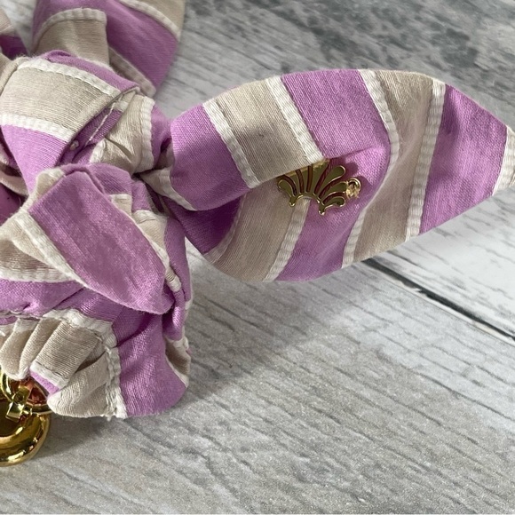 LELE SADOUGHI LAVENDER STRIPE SCARF BOW CHAIN BRACELET - Picture 5 of 8